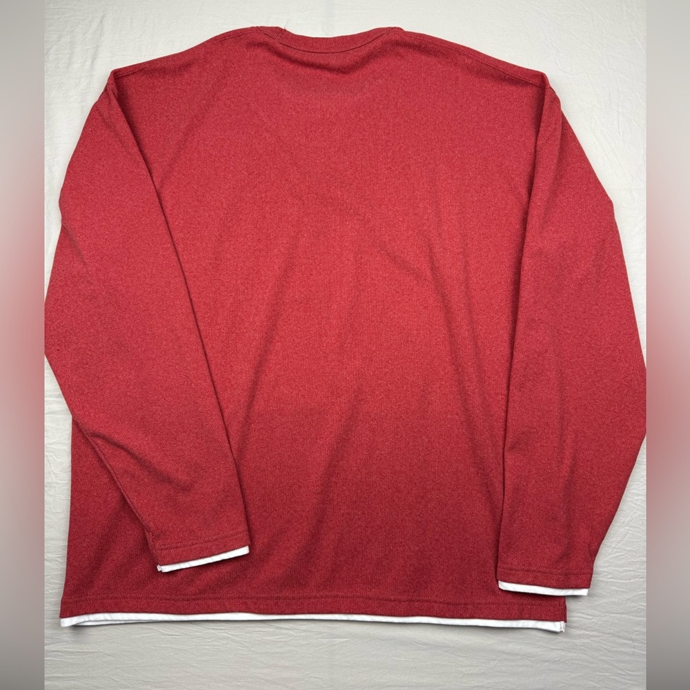 Abercrombie & Fitch Red Long-Sleeve‎ Crew with White Trim - Picture 4 of 5